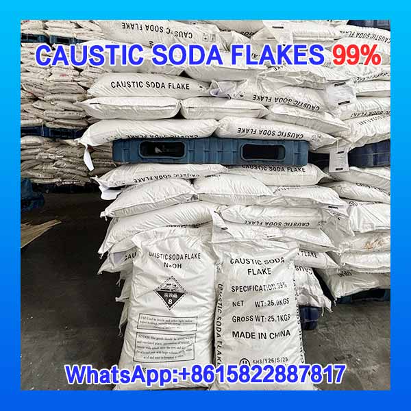 25kg packaging of caustic soda flakes with moisture-proof liner