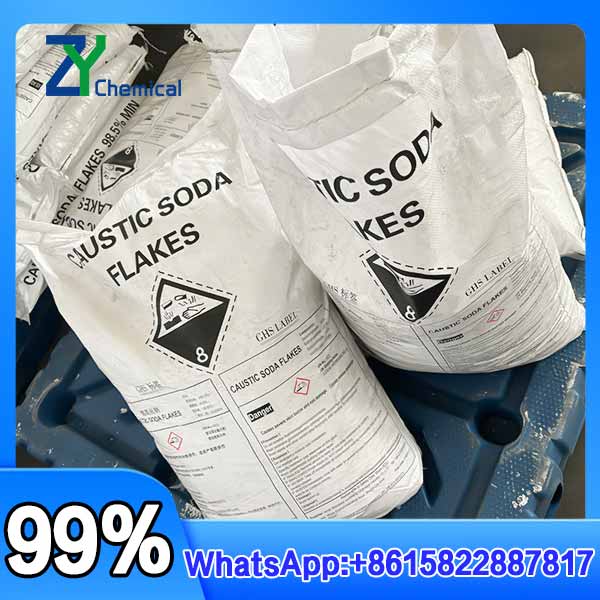Étiquette technique de la soude caustique 25kg NaOH 99 pourcent