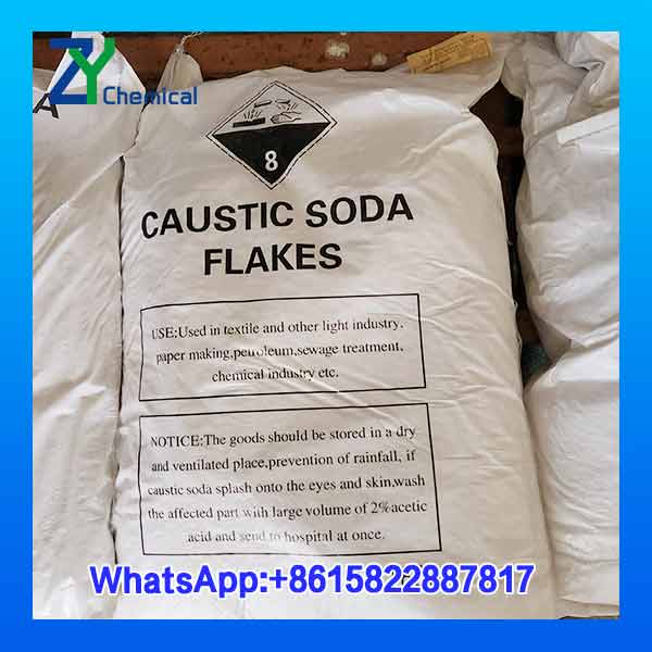 Sacs de 25kg de soude caustique en paillettes