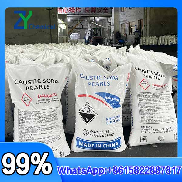 Sac de soude caustique perle 25kg - Emballage double PE/PP haute r&eacute;sistance