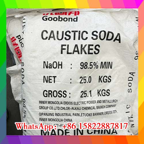 98.5% sodium hydroxide flakes, 25 kg bags