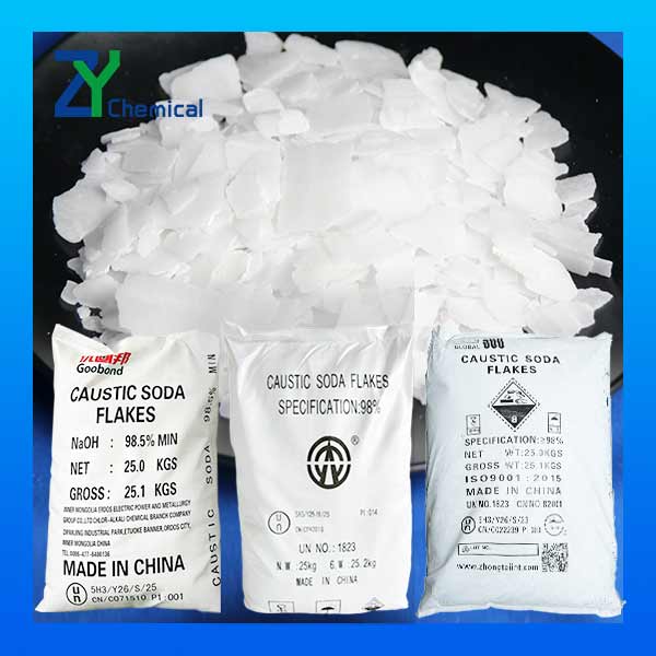 Conditionnement standard d'hydroxyde de sodium en sac de 25kg